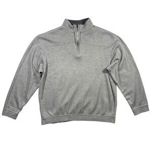 Roundtree & Yorke Quarter Zip Pullover Mens XL Gray Pima Cotton Sweater